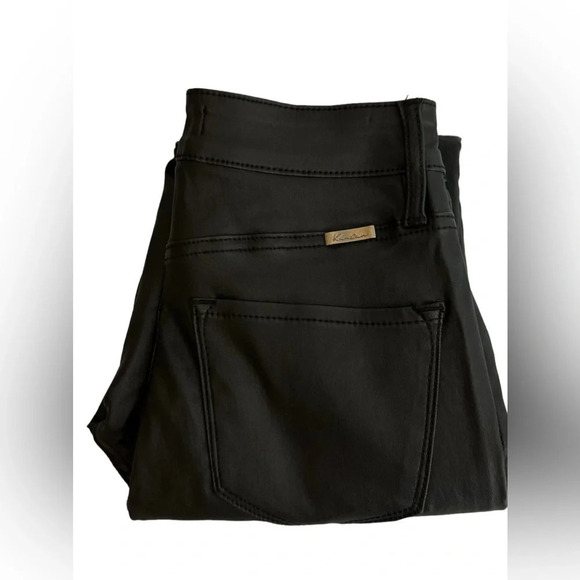 Kancan Faux Leather Skinny Pants Size 27 Button Fly High Rise Ankle Stretch EUC - Picture 8 of 11